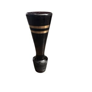 Vintage Mid Century Modern Glass Decanter Stopper Brown Gold Stripes Replacement